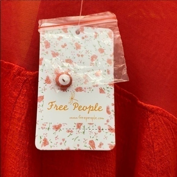 Free People On The Weekend Blouse Persimmon NWT Size Small - Picture 5 of 8